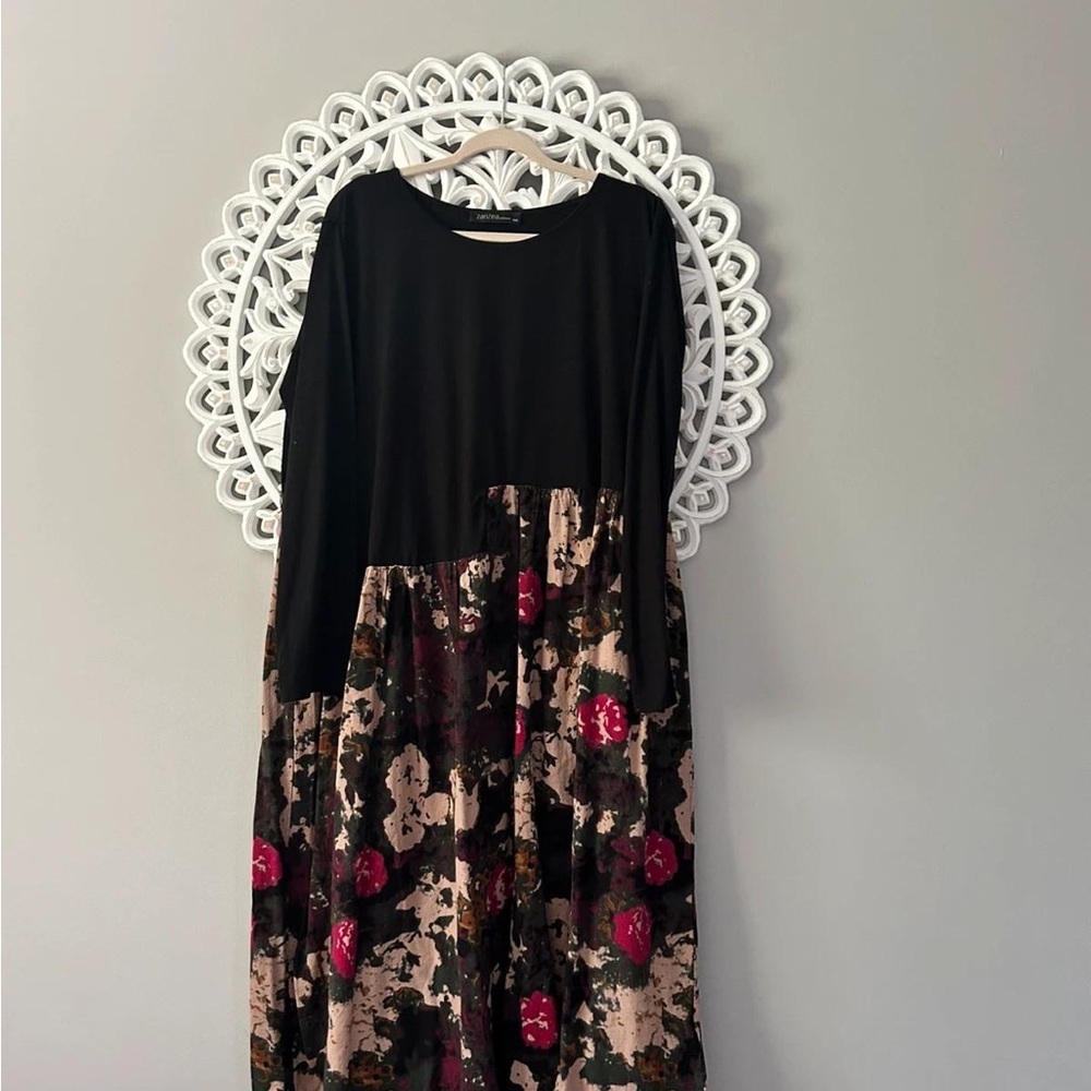 Floral Black and Pink Dress